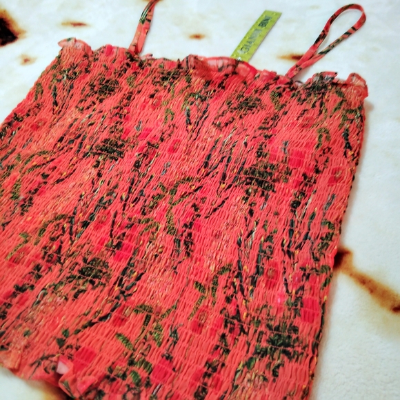 NWT Gianni Bini Boho Chic Floral Spaghetti Strap Festival Style Tank Top - Picture 4 of 5